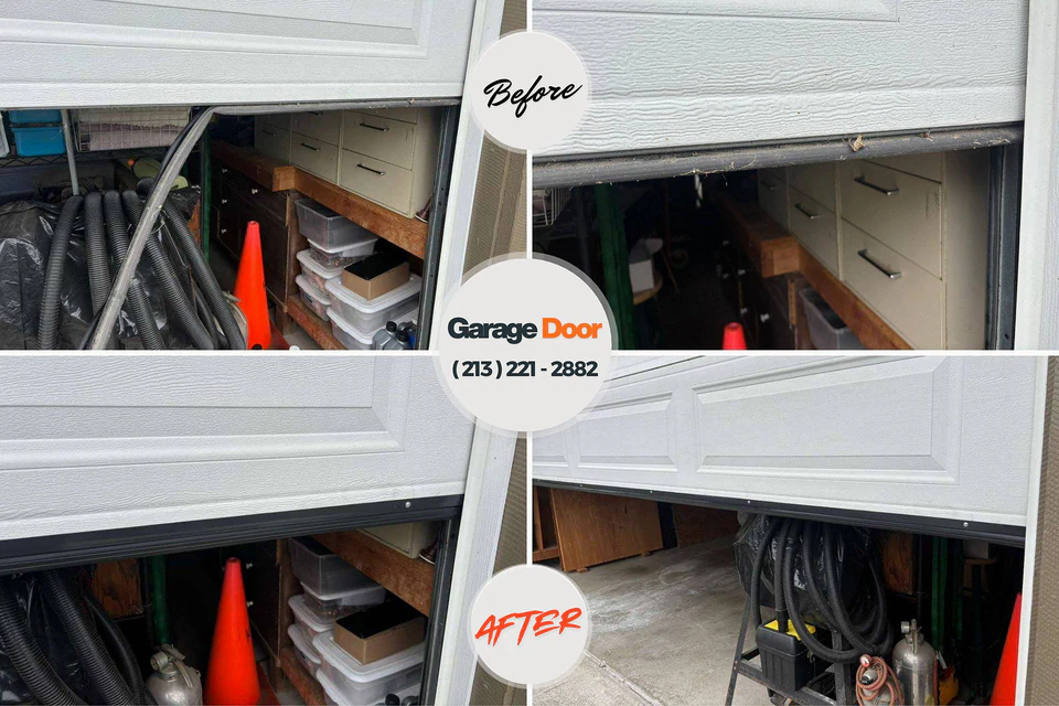 Before and after: garage door repair River Edge, NJ